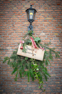 Christmas decoration hangin on traditional lantern