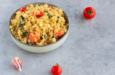 Vegetarian dish with quinoa