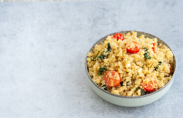 Quinoa with vegetables in a bowl
