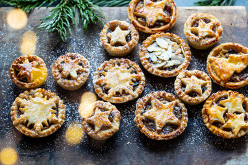 Home baked traditional Christmas mince pies