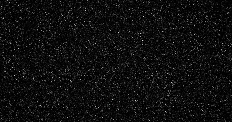 black background with gold glitter for a holiday card, animation banner. Abstract space and stars. Approach, movement of small gold particles. Christmas backgroun