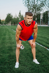 athletic man in park crossfit lifestyle workout