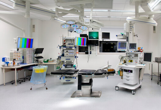 Modern well equipped operating theatre in a new hospital.