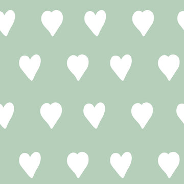 Hand drawn doodle hearts seamless pattern. Texture background