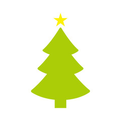 Fototapeta premium Christmas tree flat icon symbol