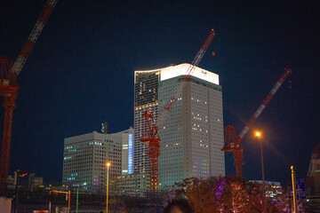 construction site at night