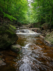 Waterfall on river Ilse in forest Harz, Germany