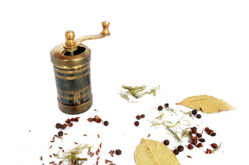 pepper mill and spices