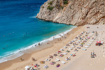 Fototapeta na wymiar Kaputas beach, one of the best beaches in Turkey, Mediterranean sea.