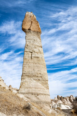 Rock formations in Love Valley, Cappadocia, Turkey.