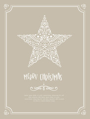 Fototapeta na wymiar Elegant hand drawn Christmas Card design, vintage elements, great for cards, invitations, banners, wallpapers - vector design