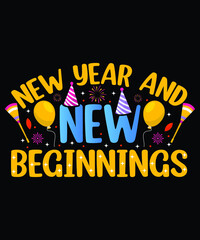 Happy new year Typography SVG T Shirt 