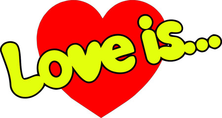 He and she. Gum Love is. Vector picture for print design.