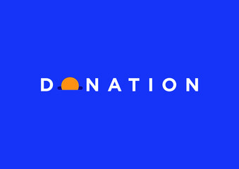 A creative and minimal Donation logo design for an election campaign. Useful for web banner, infographics, hero images. Flat isometric vector illustration.