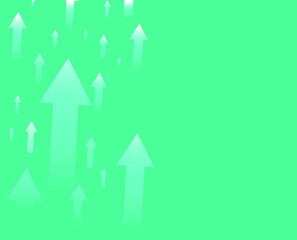 vector banner with arrows of different sizes. flat image of upward moving arrows
