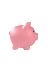 Pink piggy bank isolated on white background, savings, money, Financial, business concept space for text
