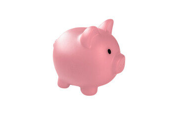 Pink piggy bank isolated on white background, savings, money, Financial, business concept space for text