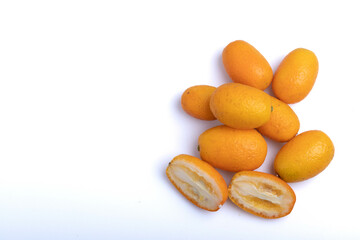 Kumquat Isolated on a white background.