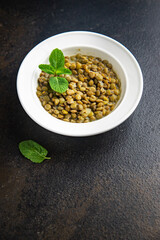 green lentils stewed vegetables healthy meal veggie diet snack on the table copy space food background rustic keto or paleo diet vegan or vegetarian food no meat