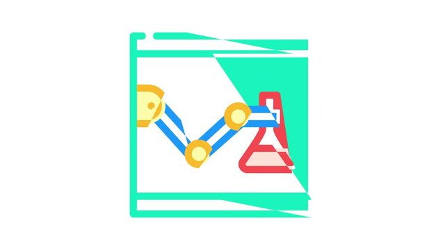 laboratory robot animated color icon laboratory robot sign. isolated on white background