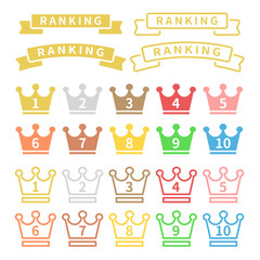 フラットなランキングアイコンセット