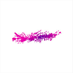 Bright Paint Splash on White Background, Watercolor Painting, Texture, Ink Splatter, Colorful Blob, Purple.