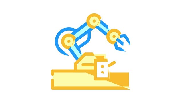 robotic arm robot animated color icon robotic arm robot sign. isolated on white background
