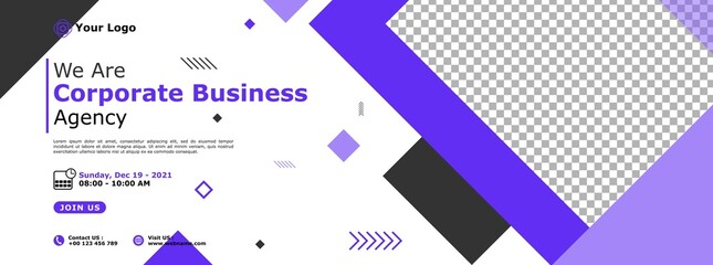 Creative corporate business banner template design for webinar, marketing, online class program, etc