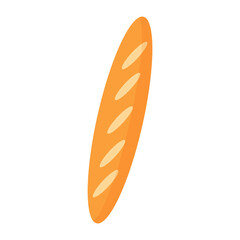 Vector cartoon fresh bread or baguette.