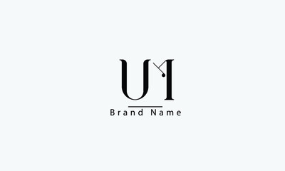 UM MU U M abstract vector logo monogram template