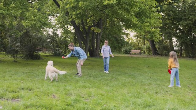 Full length view of the happy people having fun while running and playing at the frisbee game at the summer green park