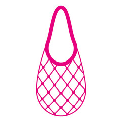 Vector cartoon empty pink grocery string bag or turtle mesh bag