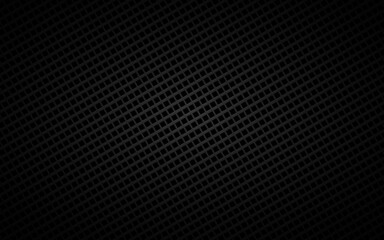 Obraz premium Dark abstract perforated square background. Black mosaic look. Modern geometric vector texture. Simple metallic illustration