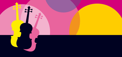 Music graphic with violin. The graphic is also to use as cmyk graphic.