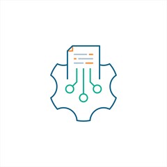 machine learning, big data logo icon line style graphic design vector