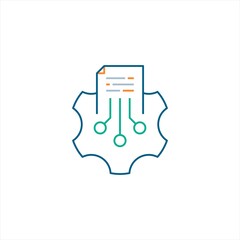 machine learning, big data logo icon line style graphic design vector