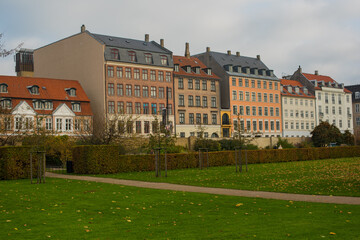 Fototapeta na wymiar old beautiful houses in Copenhagen 