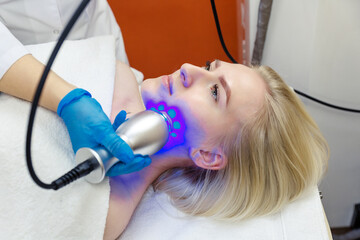 Hardware rejuvenation of the skin of the face and correction of the shape of the face.