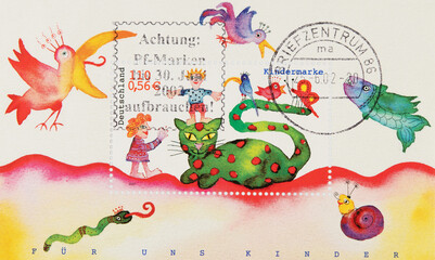 briefmarke stamp vintage retro alt old gebraucht used frankiert gestempelt cancel papier paper...