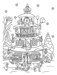 Christmas castle colouring book 