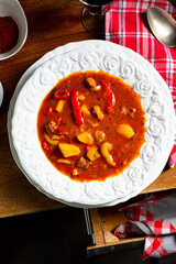 Delicious Hungarian-style goulash soup