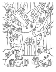 coloring page of a tree colouring book 
