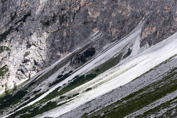 Dolomite slope with characteristic stone color and texture