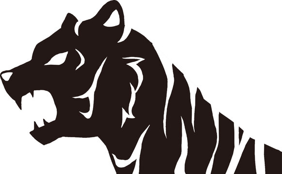 虎の横顔のシルエットイラスト素材 Stock Vector Adobe Stock