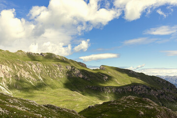 Scenic hills in the highlands in the Italian Alps