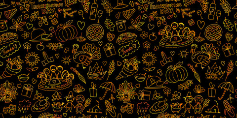 Thanksgiving day, seamless pattern for your design