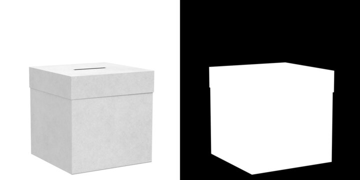 3D rendering illustration of a ballot box

