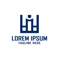 Mi letter logo with square combination