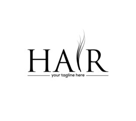 Hair text logo for hair salon, hair style  cut, hair dresser and business logo.