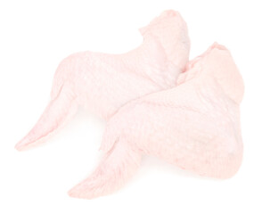 Raw chicken wings isolated on white background. bird wings